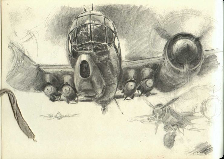 Libro de Dibujos de Hans Liska "Kriegs-Skizzenbuch" 1944